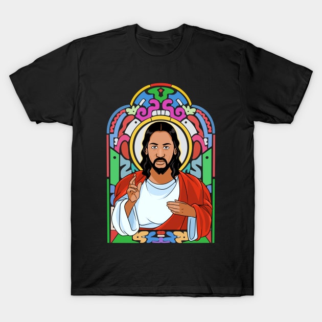 Black Jesus Christ Our Lord and Savior Praise God T-Shirt by Noseking